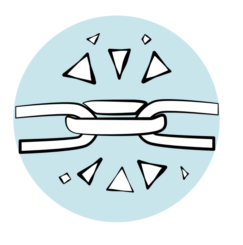 Cartoon style drawing of a chain link